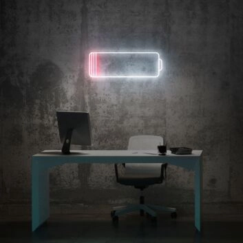 Night Embers Battery Drained Neon Sign for dramatic dorm room ambiance