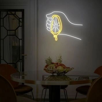 Lemon Juice Neon Sign brings a fresh vibe to kitchens