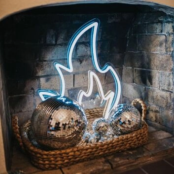 Flames Neon Sign brings energy to man caves and garages