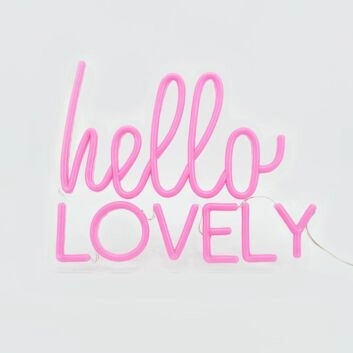 Hello Lovely Neon Sign adds a welcoming feel to any home