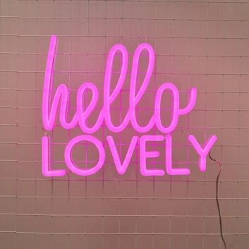 Hello Lovely Neon Sign adds a welcoming feel to any home