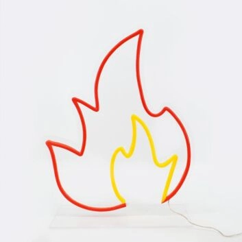 Flames Neon Sign brings energy to man caves and garages