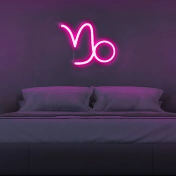 Capricorn Horoscope Neon Sign adds zodiac charm to any space