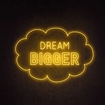 Dream Bigger Neon Sign for motivational and inspiring decor