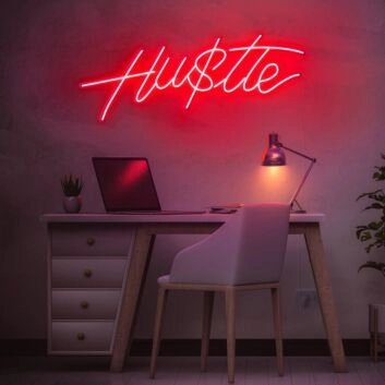 Hustle Lianev Collection Neon Sign perfect for motivational office decor