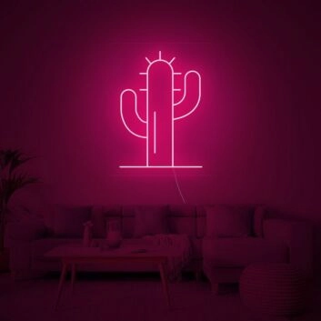Cactus Neon Sign perfect for desert-themed rooms