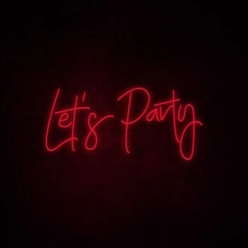 Lets Party Neon Sign perfect for lively party settings
