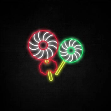 Lollipop Neon Sign ideal for candy shops and fun spaces