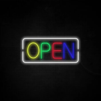Open Neon Sign ideal for shops and cafes