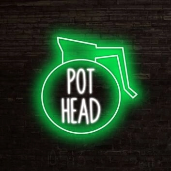 Pot Head Neon Sign adds humor to any room