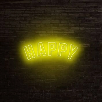 Happy Neon Sign V2 adds a cheerful atmosphere to any space