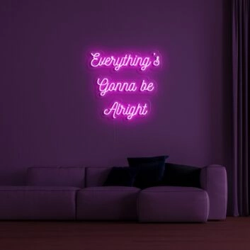Be Alright V2 Neon Sign for positive and encouraging settings
