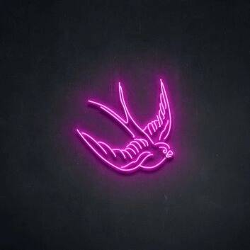 Swallow Neon Sign adds a whimsical touch