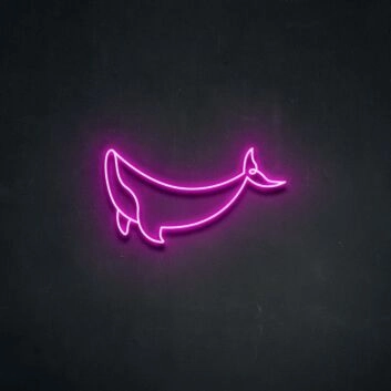 Whale Neon Sign for Ocean Themed Decor