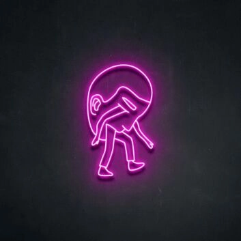 Heavy Head Neon Sign for Thoughtful Spaces