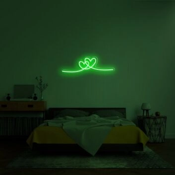 Double Heart Neon Sign for Romantic Decor
