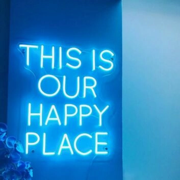 This Is Our Happy Place Neon Sign for Family Rooms