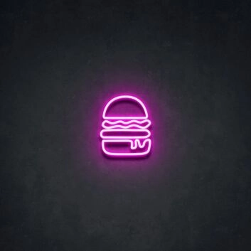 Burger Neon Sign for Restaurants and Diners