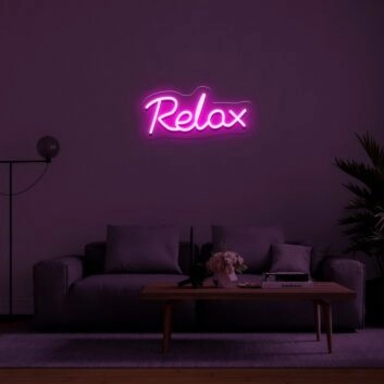 Relax Neon Sign for Calming Spaces