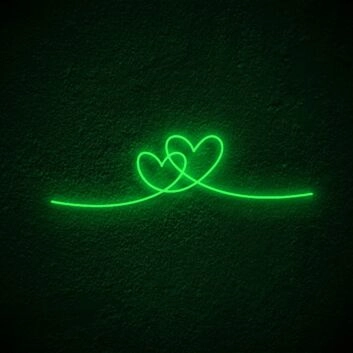 Double Heart Neon Sign for Romantic Settings