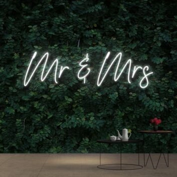 Mr Mrs Neon Sign for Wedding Decor and Romantic Settings