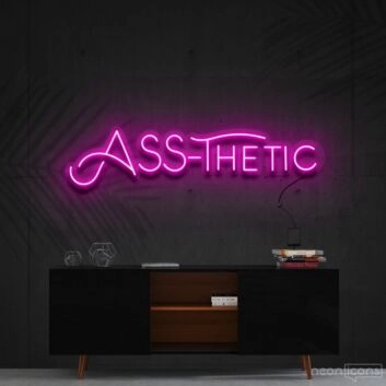 Ass Thetic Neon Sign for Playful Decor