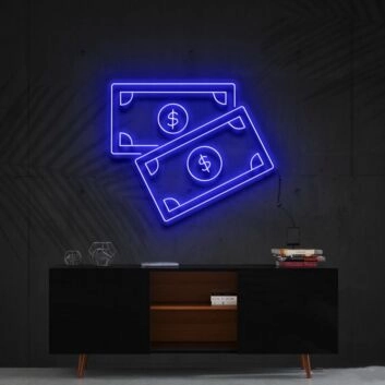 Benjamins Neon Sign for Wealth Themed Decor