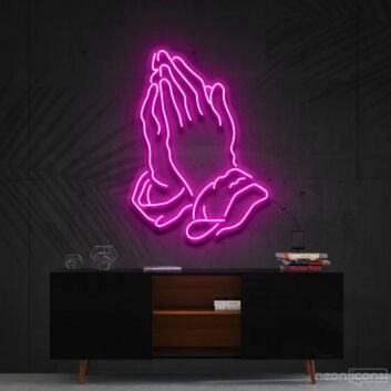 Praying Hands Neon Sign for Spiritual Decor