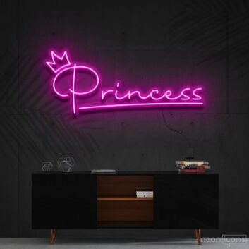 Princess Neon Sign for Kids and Girls Rooms