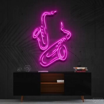 Saxophones Neon Sign for Music Lovers