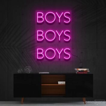 Boys Boys Boys Neon Sign for Bold and Fun Decor