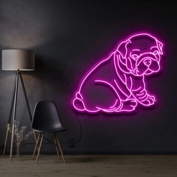 Bulldog Puppy Neon Sign for Pet Lovers
