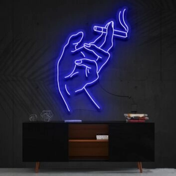 Smokers Hand Neon Sign for Edgy and Bold Decor