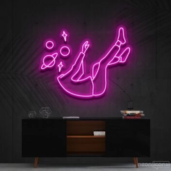 Space Head Neon Sign for Cosmic Themed Spaces
