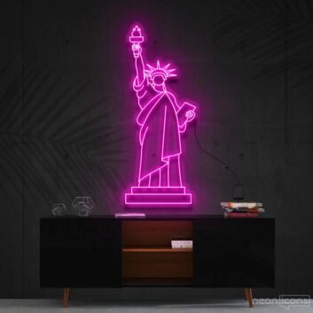 Statue Of Liberty Neon Sign for Travel Lovers and Patriotic Decor