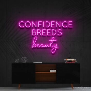 Confidence Breeds Beauty Neon Sign for Inspirational and Beauty Spaces
