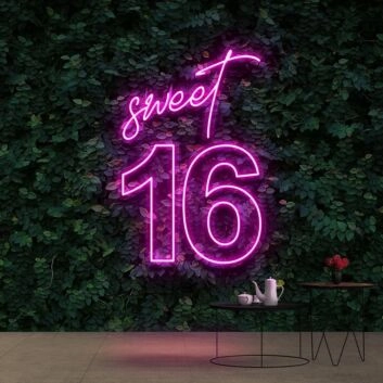 Sweet 16 Birthday Neon Sign for Birthday and Party Decor