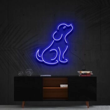 Curious Dog Neon Sign for Pet Lovers and Kids Rooms