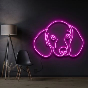 Dachshund Face Neon Sign for Pet Lovers