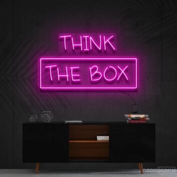 Think Outside The Box Neon Sign for Motivational and Creative Spaces