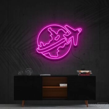 Travel Bug Neon Sign for Wanderlust Decor