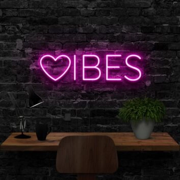 Vibes Neon Sign for Positive Spaces