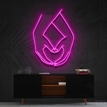 Hand Heart Neon Sign for Romantic Decor