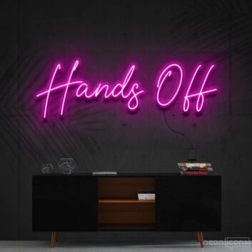 Hands Off Neon Sign for Playful and Bold Decor