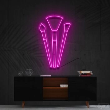 Makeup Brushes Neon Sign for Beauty Studios