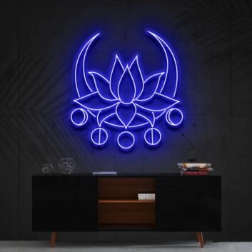 Moon Lotus Neon Sign for Peaceful and Zen Spaces