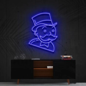 Mr Monopoly Neon Sign for Game Rooms