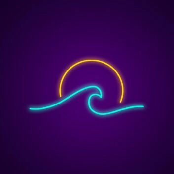 Wave Neon Sign for Nature and Coastal Decor
