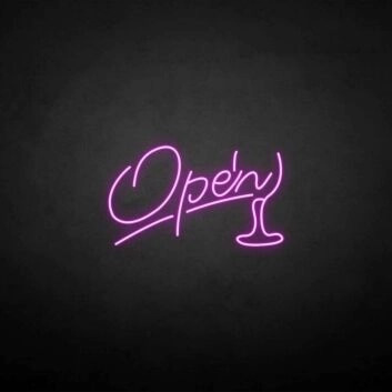 &#39;Open3&#39; neon sign
