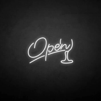 &#39;Open3&#39; neon sign